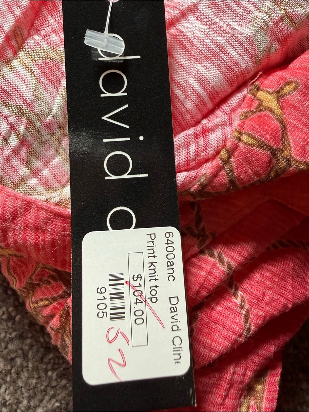 David Cline Coral Pink Nautical-Print Button Front Shirt - Picture 5 of 6
